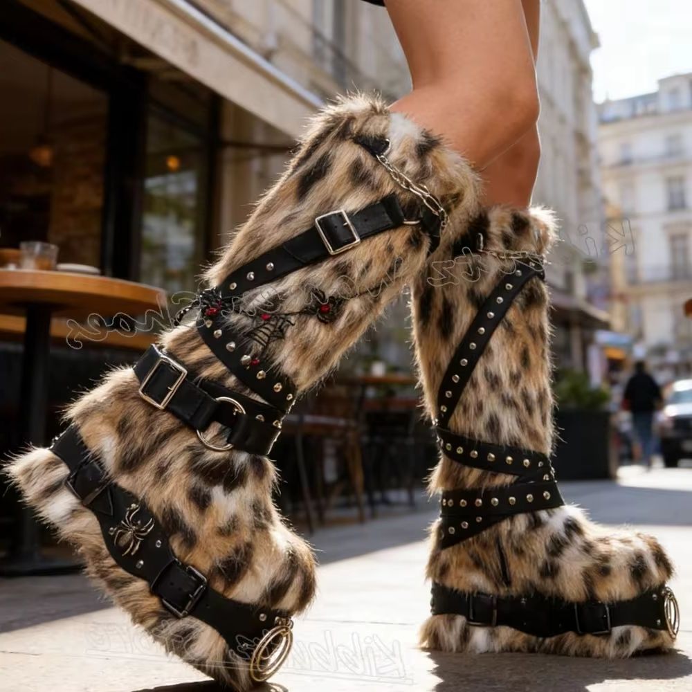 Leopord Furry Knee High Boot P - огляд і ціна Crossfit Belt