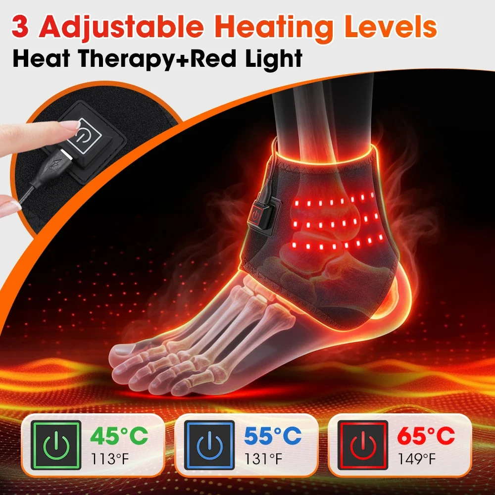 Heating Ankle Wrap with Red Li - огляд і ціна Wrist Wraps